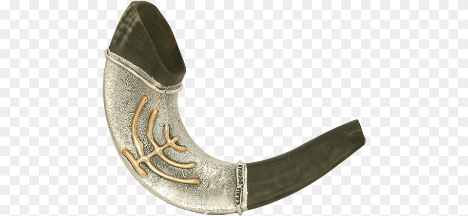 Silver And Gold Plated Ram Horn Shofar 100 Kosher 12 14 Solid, Brass Section, Musical Instrument, Blade, Dagger Png