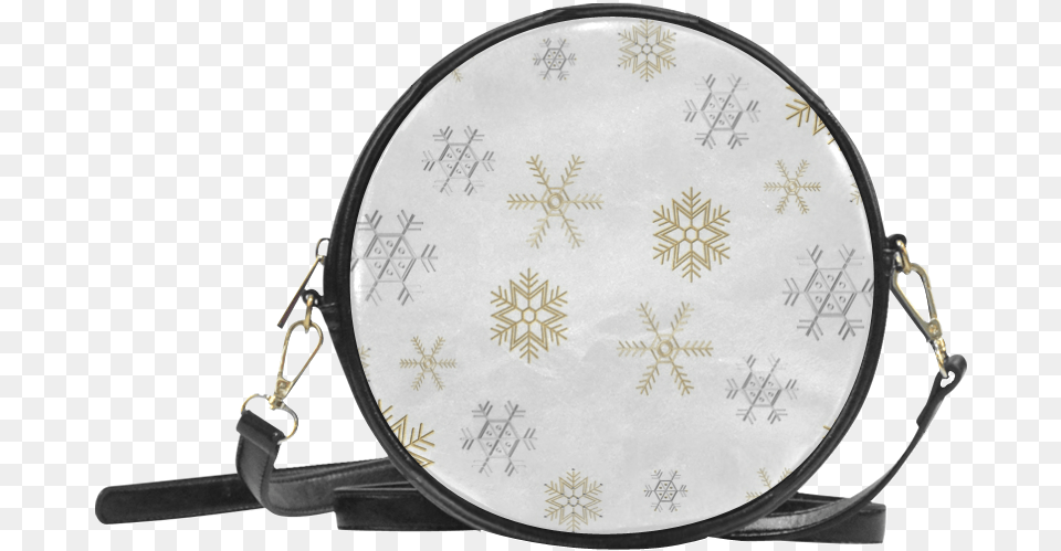 Silver And Gold Snowflakes Bow Handbag, Drum, Musical Instrument, Percussion Free Transparent Png