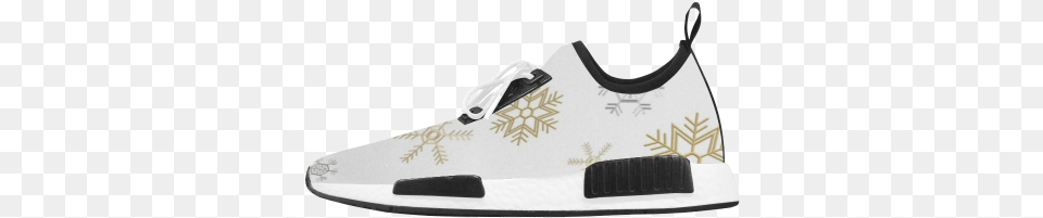Silver And Gold Snowflakes On A White Background 2 Alaskan Malamute Water Colour Mens Draco Running Shoes, Clothing, Footwear, Sneaker, Shoe Png Image