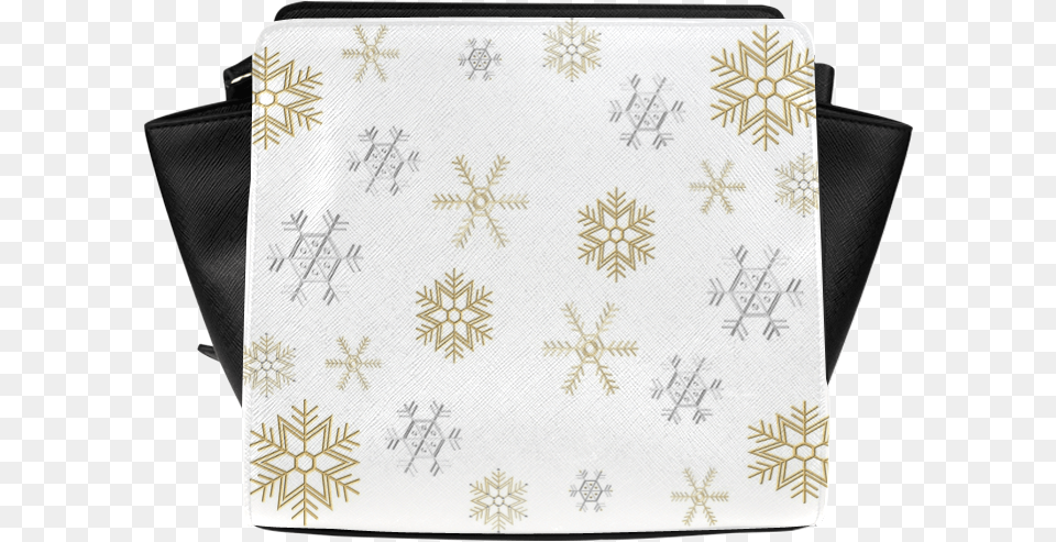 Silver And Gold Snowflakes On A White Background 2 Handbag, Accessories, Bag, Document, Id Cards Free Png
