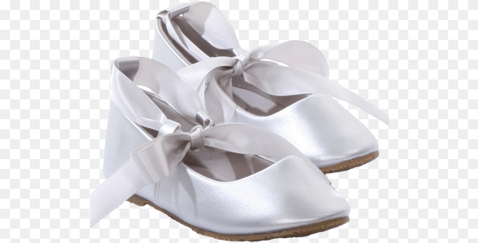Silver Ballet Flats Girls Dress Shoes With Ribbon Tie Silver Bow Flower Girl Shoes, Clothing, Footwear, Shoe, Sandal Free Png