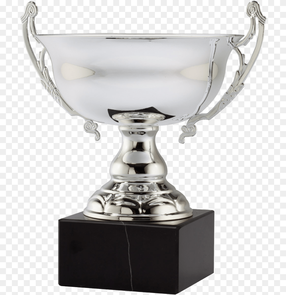 Silver Bowl Trophy Golf Trophy Large Black Base Png