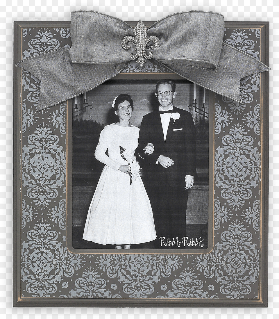 Silver Brocade Flannel 810 Picture Frame, Formal Wear, Clothing, Dress, Wedding Free Png
