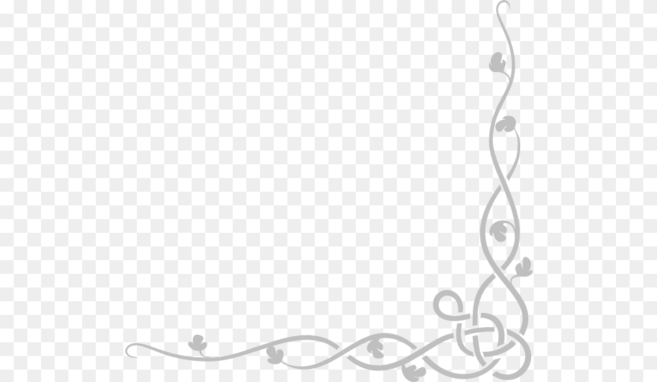 Silver Celtic Vine Bye Simple Border Design For A4 Size Paper, Art, Floral Design, Graphics, Pattern Free Png