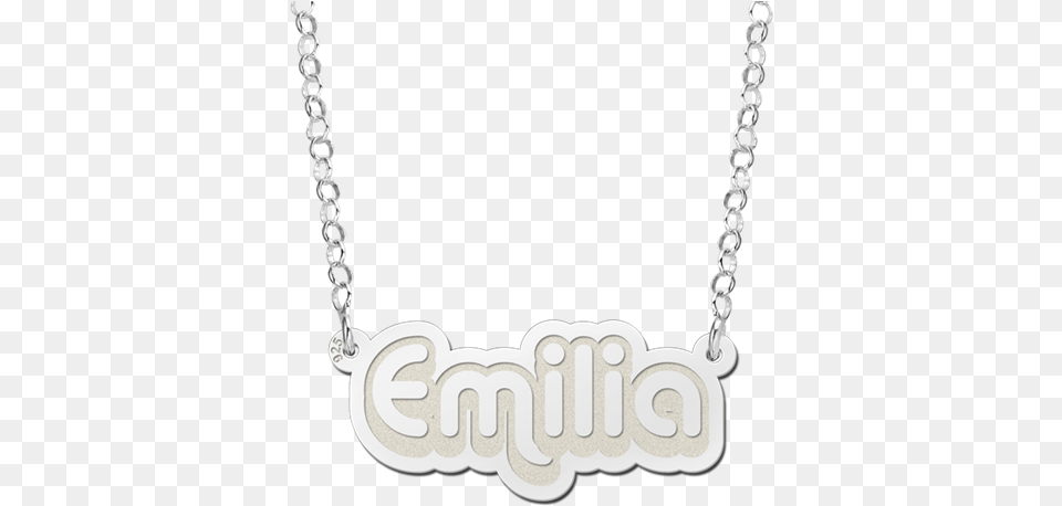 Silver Child Name Necklace Model Emilia Necklace, Accessories, Jewelry Png