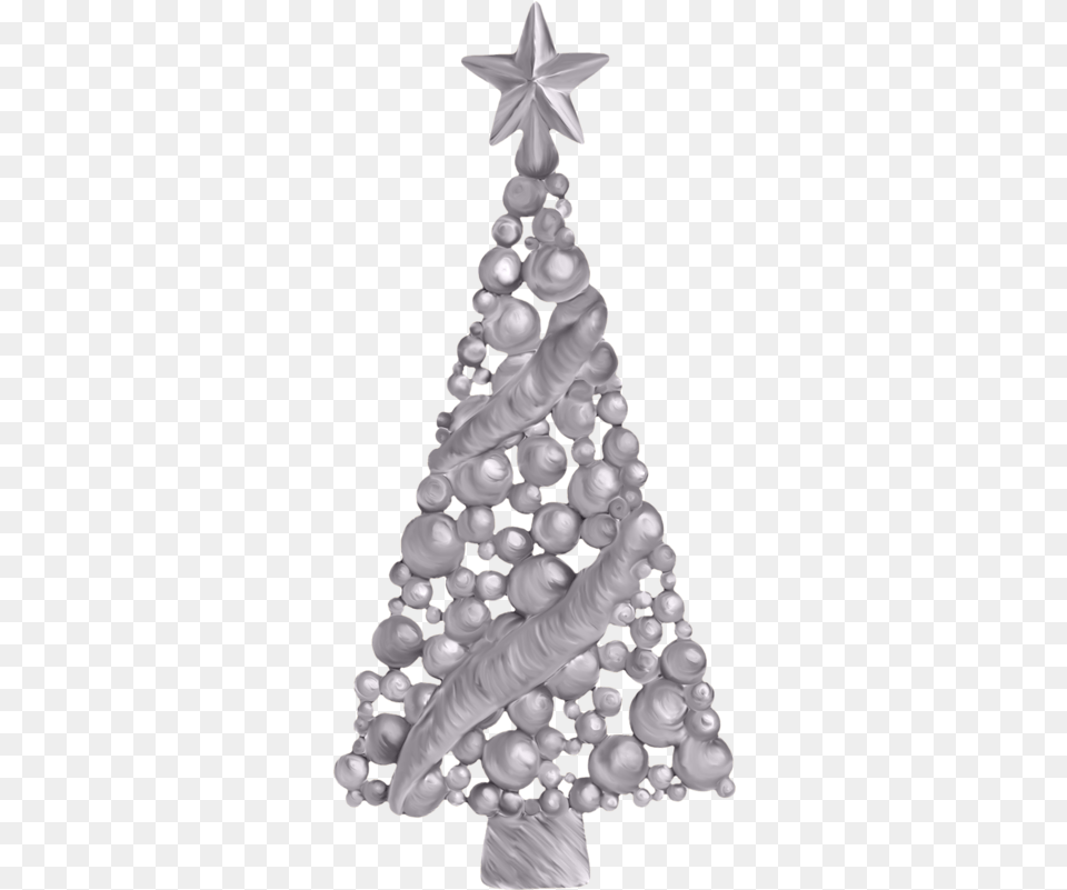 Silver Christmas Tree Clip Art Silver Christmas Tree Clipart, Christmas Decorations, Festival, Hanukkah Menorah Free Png Download