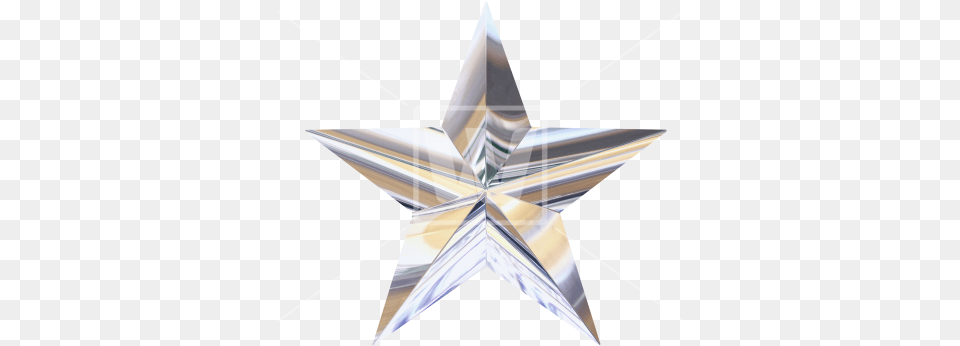 Silver Chrome Star Christmas Silver Star, Star Symbol, Symbol, Appliance, Ceiling Fan Free Png Download