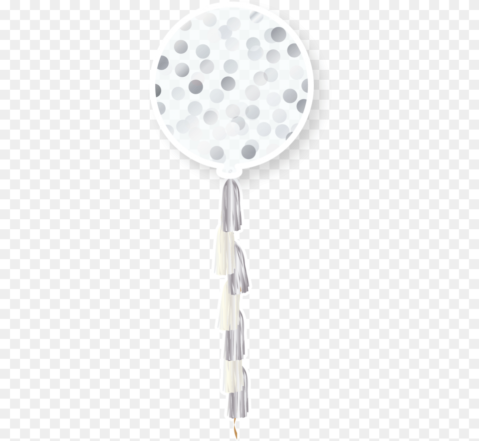 Silver Circle Confetti And Tassel Tail Balloons Silver, Ceiling Light, Lamp Png