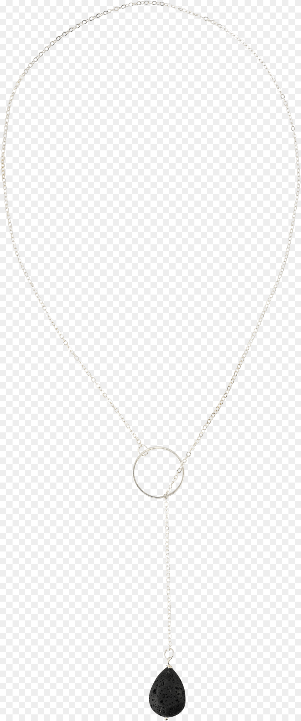Silver Circle Lava Bead Lariat Necklace, Accessories, Jewelry, Pendant Png