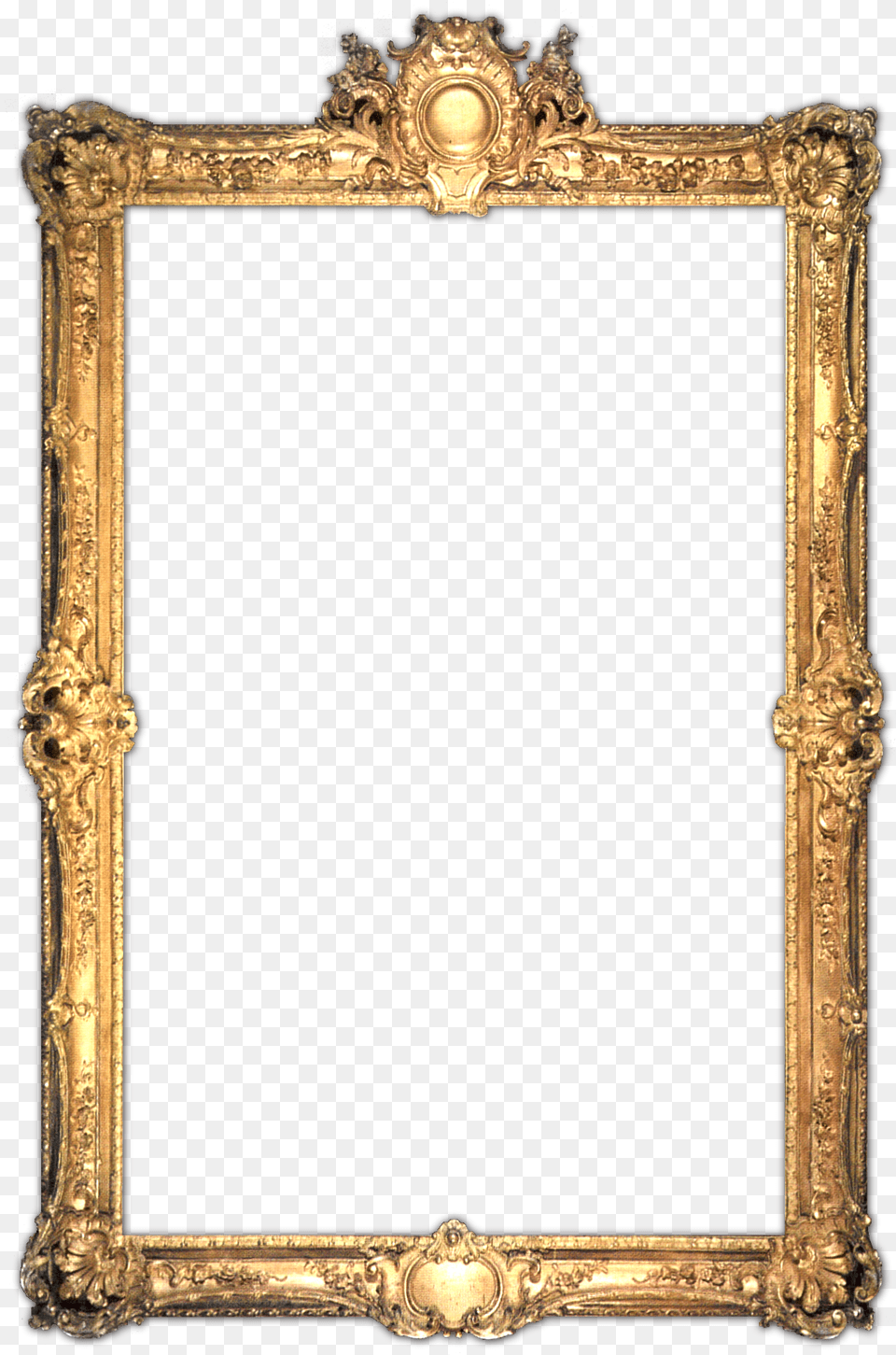 Silver Circle Matted Gold Frame, Mirror Free Png