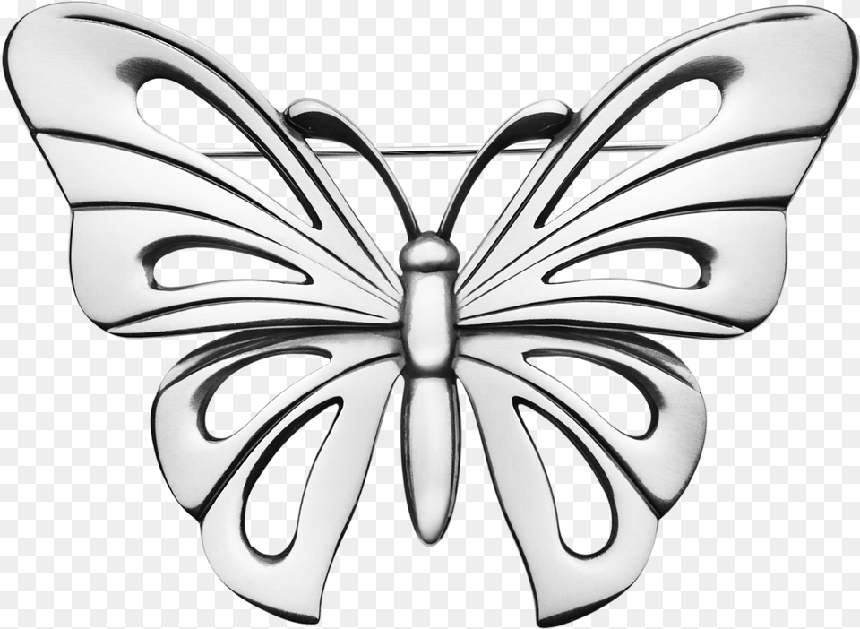 Silver Clip Butterfly Silver Butterfly Transparent Background, Accessories, Emblem, Symbol, Jewelry Png