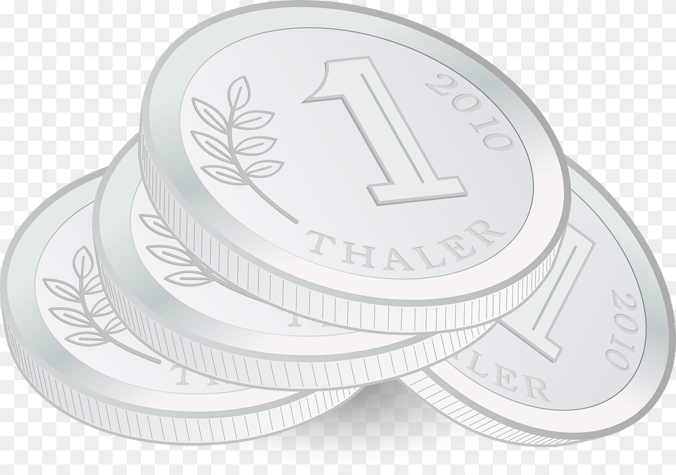 Silver Coins Clip Art, Coin, Money Free Transparent Png