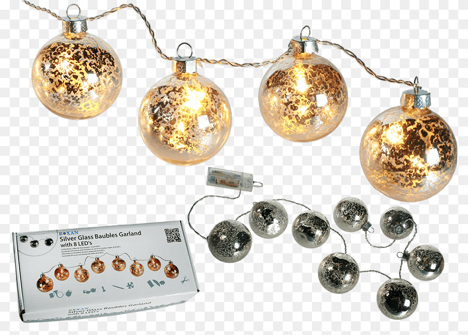 Silver Coloured Glass Baubles Light, Accessories, Lighting, Qr Code Png Image