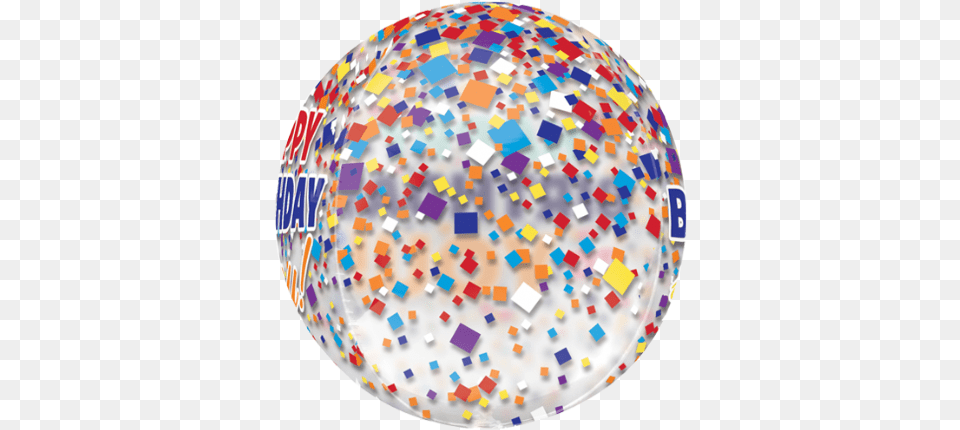 Silver Confetti Amscan Orbz Happy Birthday Confetti Balloon Clear, Sphere, Paper, Birthday Cake, Cake Png