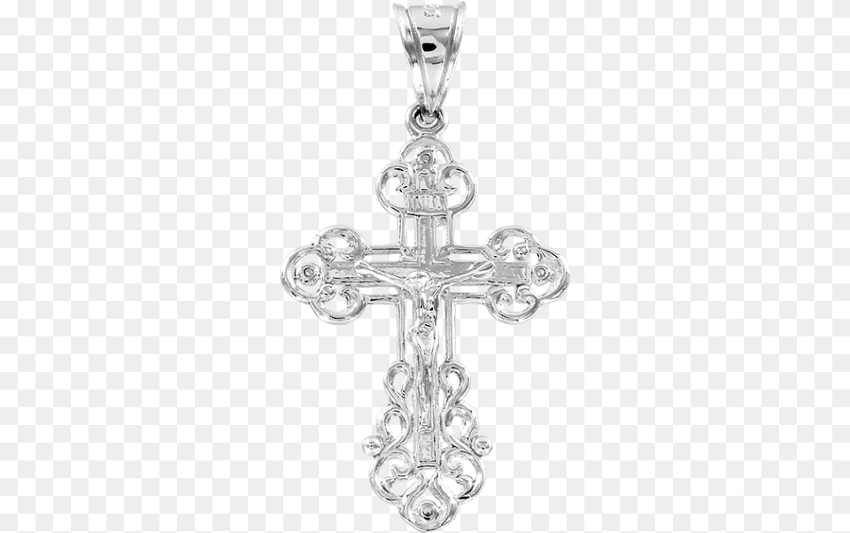 Silver Cross Liontin Salib Emas Putih, Symbol, Crucifix, Accessories Free Png