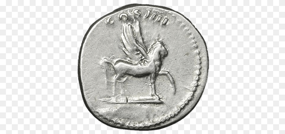 Silver Denarius With Pegasus Image, Coin, Money, Person Free Transparent Png