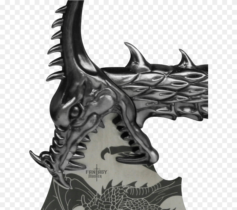 Silver Dragon Fantasy Axe Dragon, Person Free Png Download