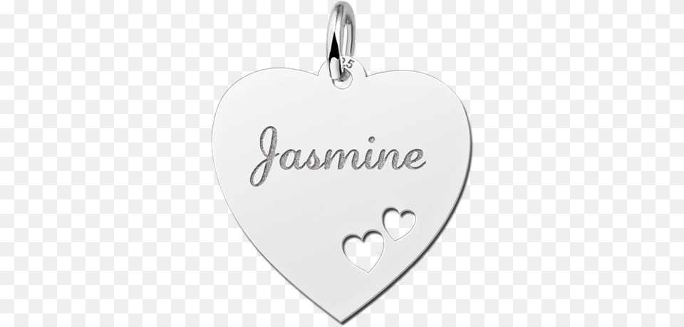 Silver Engraved Heart Nametag Hearts Herz Anhnger Ausgestanzt, Accessories Png