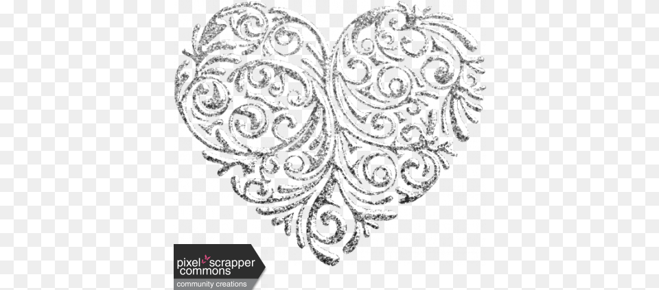Silver Filigree Heart Graphic Transparent Silver Filigree, Accessories, Pattern, Jewelry, Adult Png Image