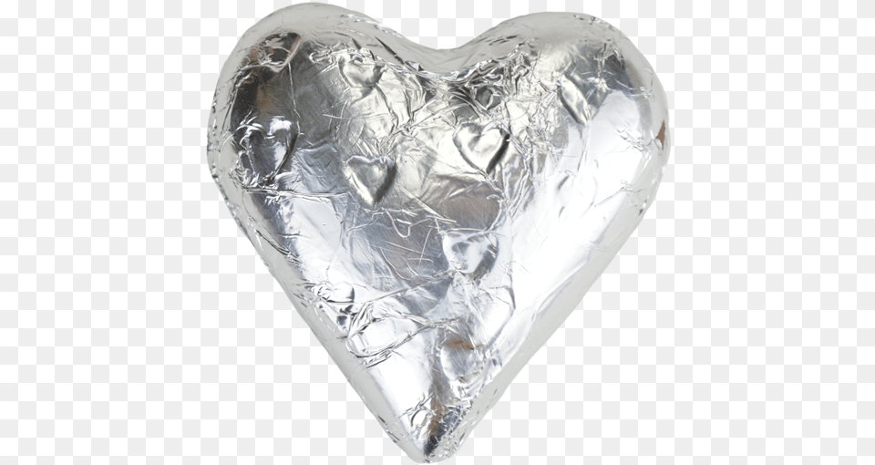 Silver Foiled Milk Chocolate Heart Wedding Favours Foiled Milk Chocolate, Aluminium, Foil, Person Free Png Download