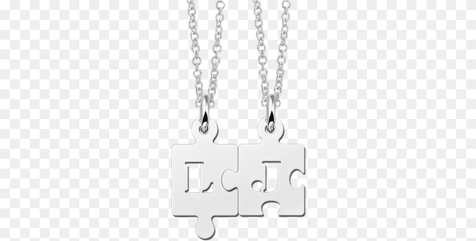 Silver Friendship Necklace With Puzzle Pieces Vriendschaps Kettingen, Accessories, Jewelry, Earring Png Image
