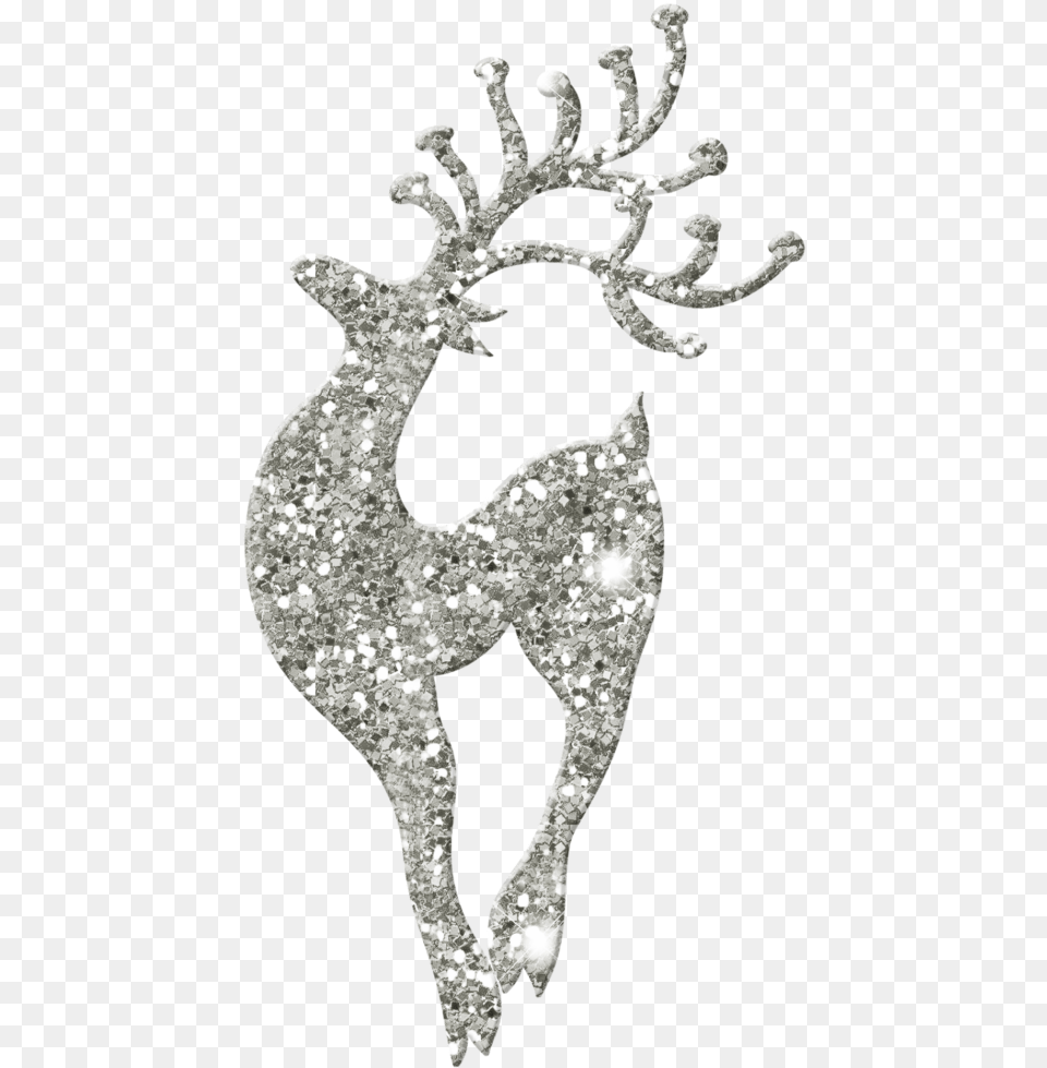 Silver Glitter Reindeer Happyfreetoedit Illustration, Accessories, Jewelry, Brooch, Animal Free Transparent Png
