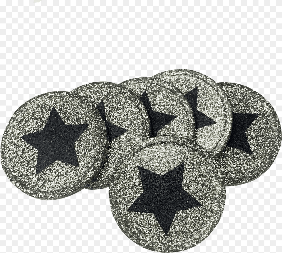 Silver Glitter Star Tokens Emblem, Accessories, Animal, Dinosaur, Reptile Png