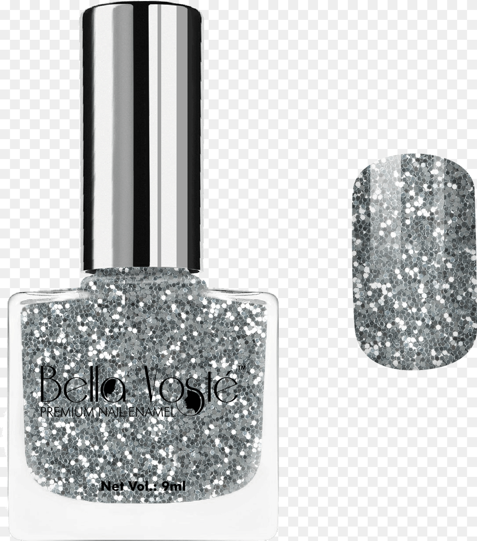 Silver Glitters Silver Glitter Nail Paint, Cosmetics Png Image