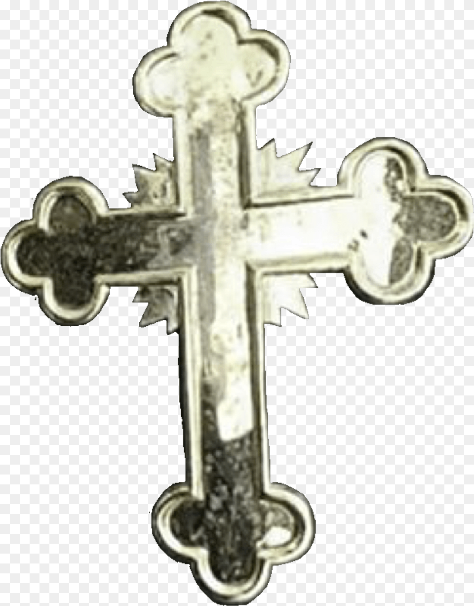 Silver Gold Cross Catholic Polyvore, Symbol, Crucifix Png Image