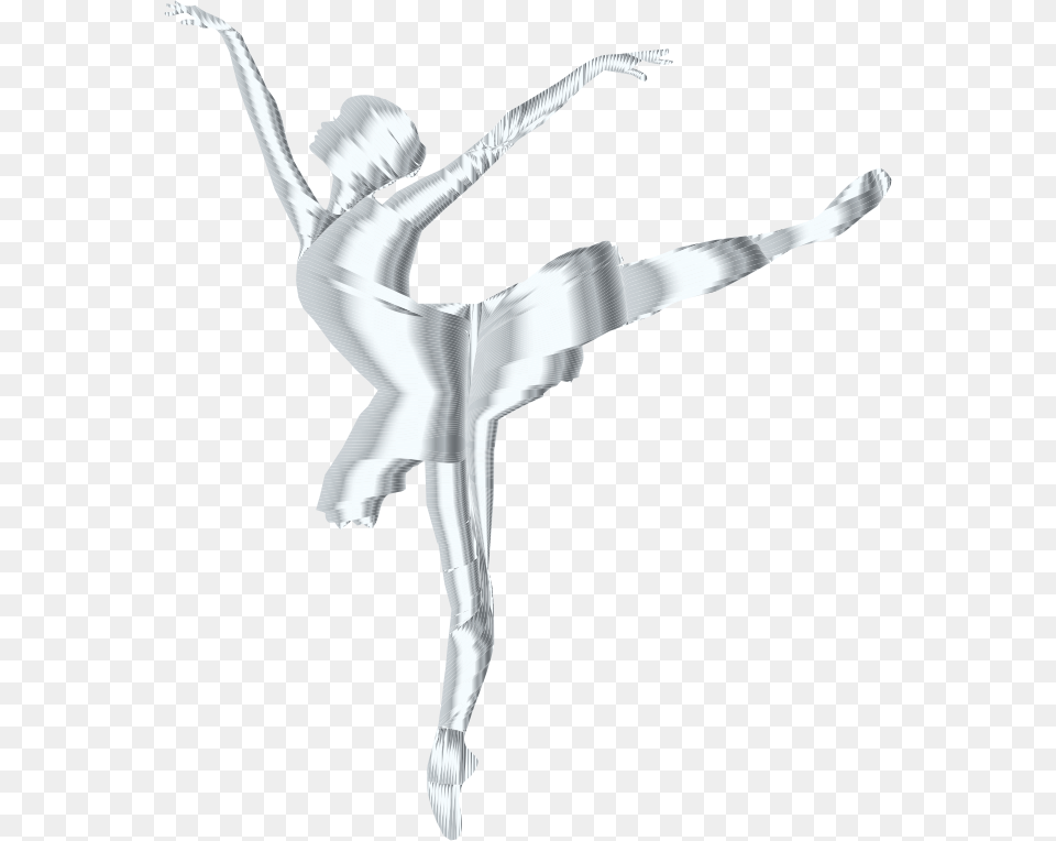 Silver Graceful Ballerina Silhouette No Background White Dance Silhouette, Ballet, Dancing, Leisure Activities, Person Free Transparent Png