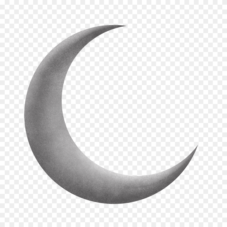 Silver Grey Moon Crescent, Astronomy, Nature, Night, Outdoors Png Image