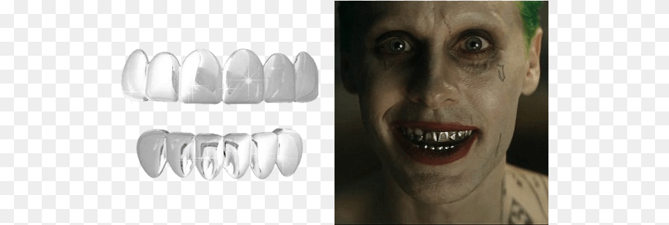 Silver Grillz Suicide Squad Joker Grillz, Teeth, Person, Mouth, Head Free Transparent Png