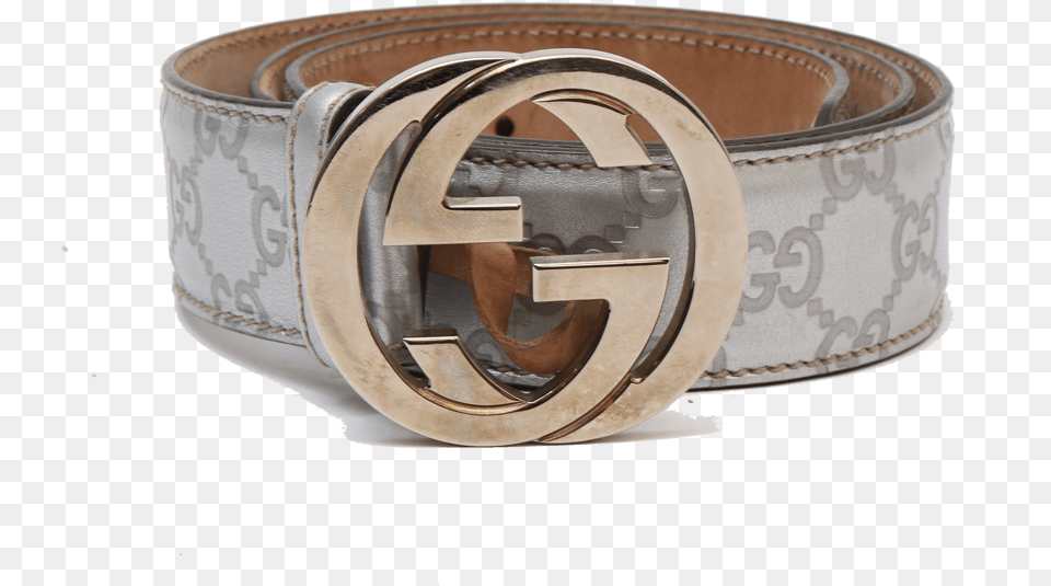 Silver Guccissima Gg Women Belt Size 36 Solid, Accessories, Buckle Free Transparent Png