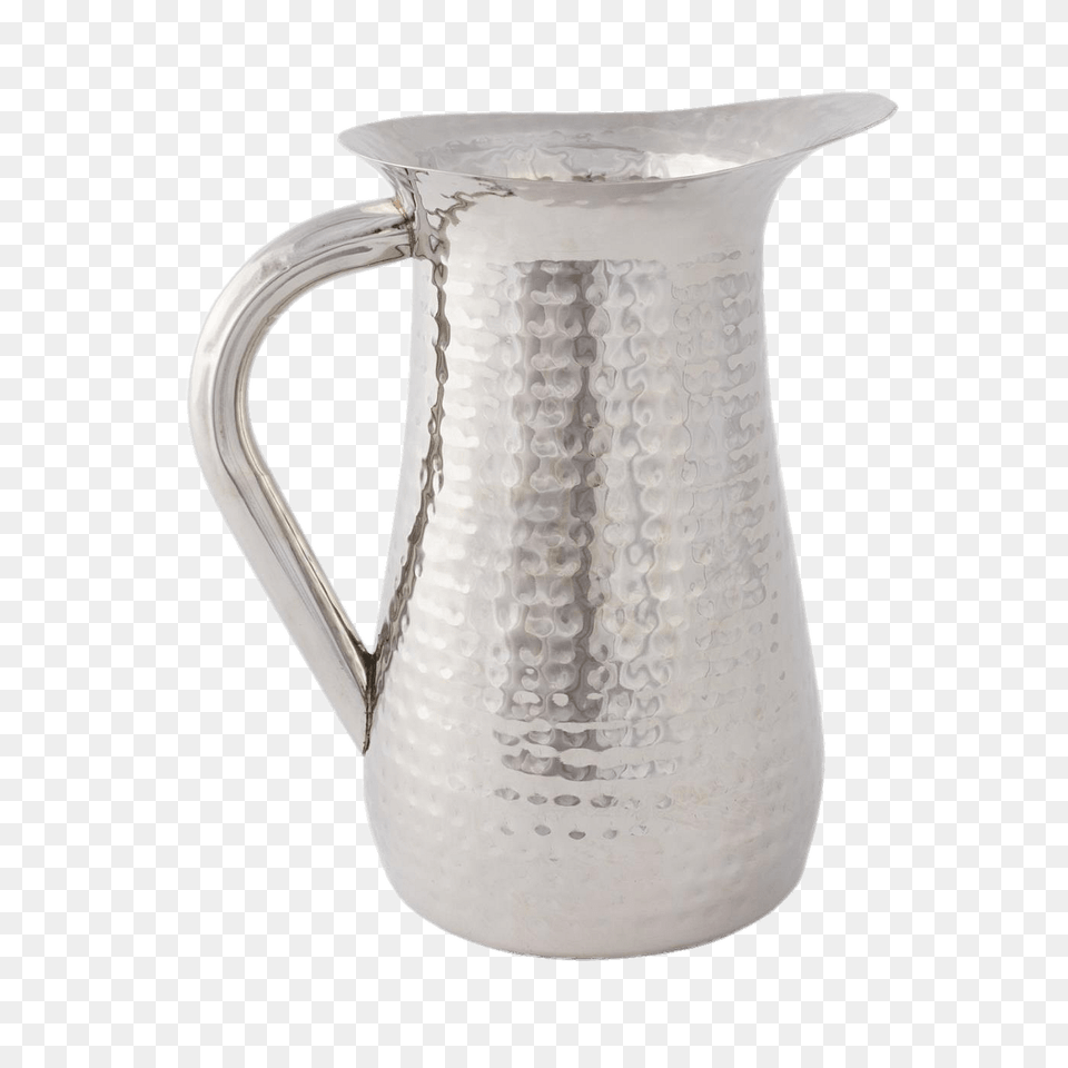 Silver Hammered Pitcher, Cup, Jug, Water Jug Free Png Download