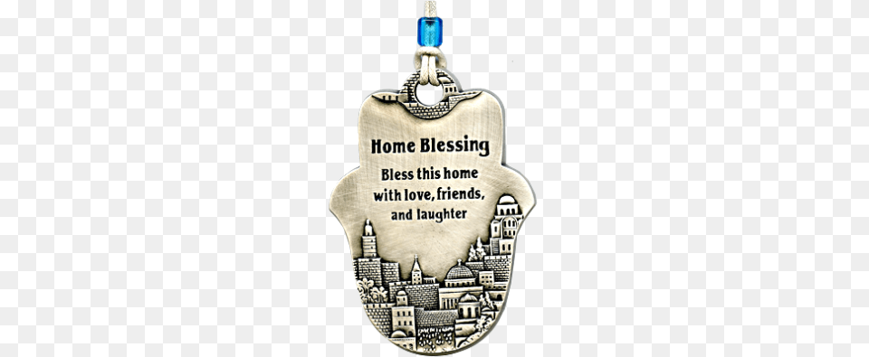 Silver Hamsa Home Blessing With English Text, Accessories, Pendant, Logo, Cross Free Png Download