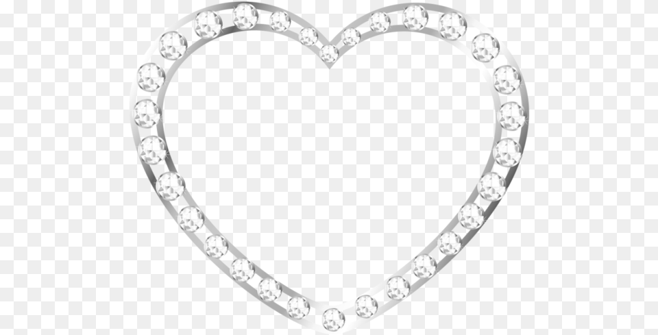 Silver Heart Frame, Accessories, Diamond, Gemstone, Jewelry Png Image