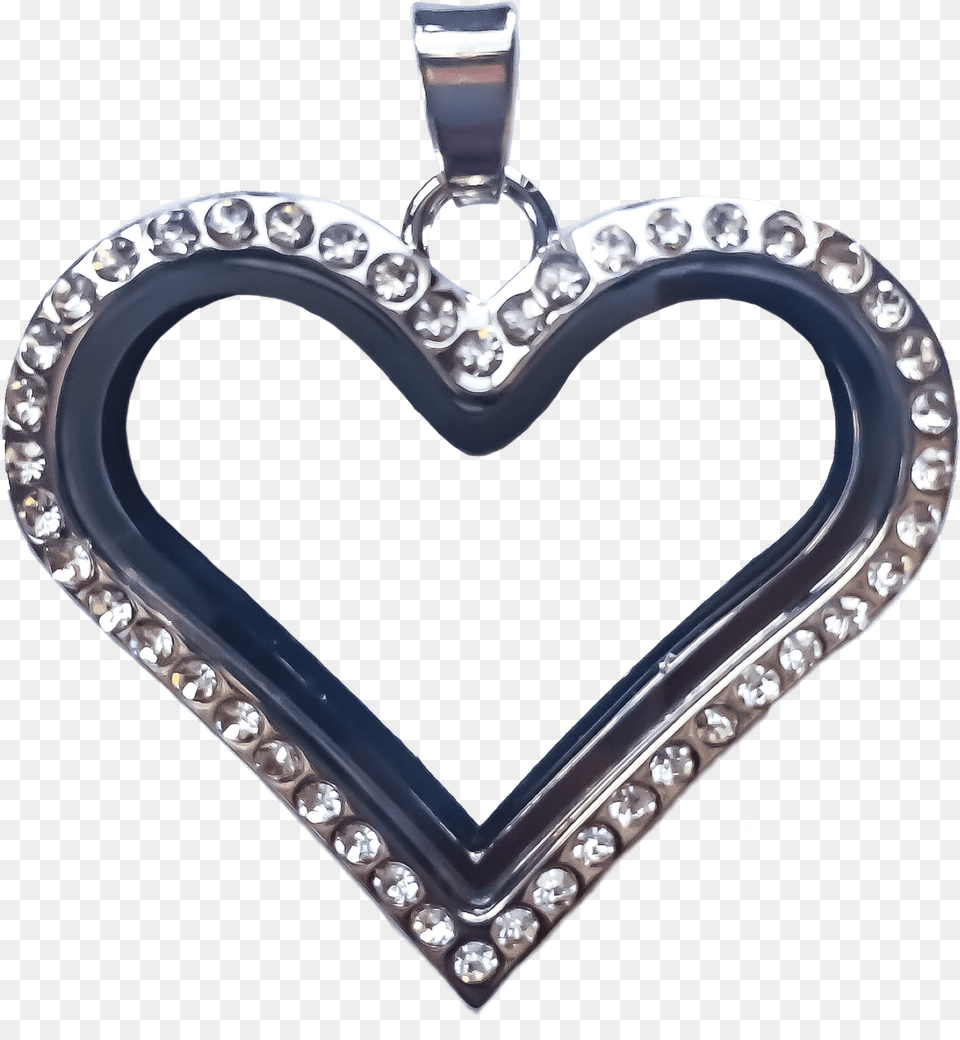Silver Heart Locket With Crystals Origami Owl Heart Locket, Accessories, Diamond, Gemstone, Jewelry Free Png