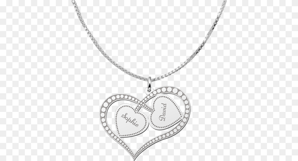 Silver Heart Pendant Two Hearts Mersin Bykehir Belediyesi, Accessories, Jewelry, Necklace, Diamond Free Transparent Png