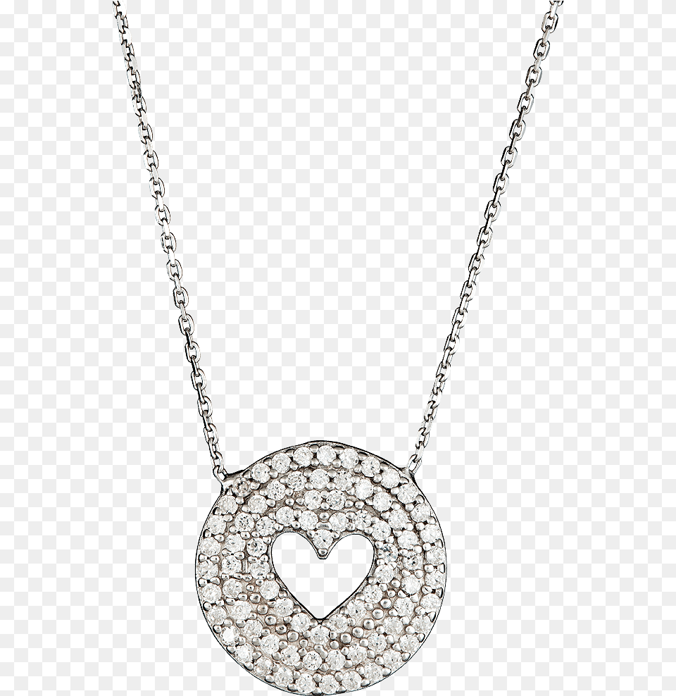 Silver Heart Round Pendant Silver Necklace With Heart, Accessories, Diamond, Gemstone, Jewelry Png