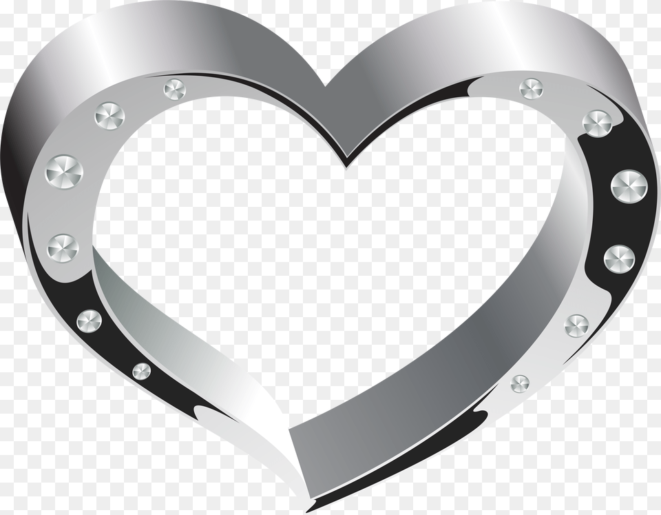 Silver Heart Transparent Clip Art Image White Background, Disk, Accessories, Diamond, Gemstone Png
