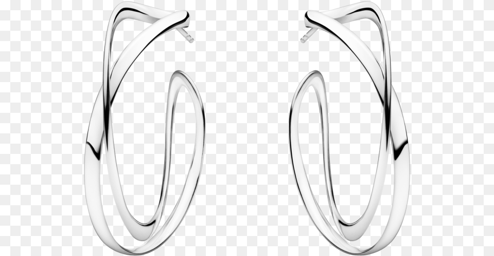 Silver Hoop Infinity Earrings, Accessories, Earring, Jewelry, Platinum Free Png