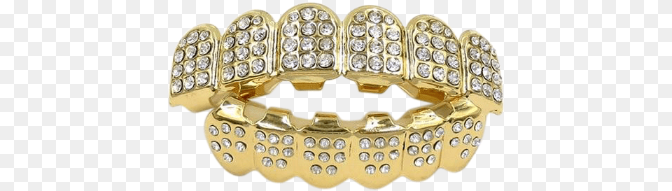 Silver Iced Out Cz Teeth Grillz Transparent Gold Teeth, Accessories, Jewelry, Diamond, Gemstone Free Png Download