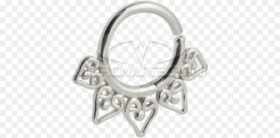 Silver Indian Ornament Septum Ring Septum Platinum, Accessories, Jewelry, Smoke Pipe Png Image