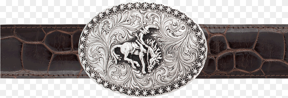 Silver King Bronco With Berries 1 12quot Trophy Buckle Blue And White Porcelain, Accessories, Belt, Plate Free Transparent Png