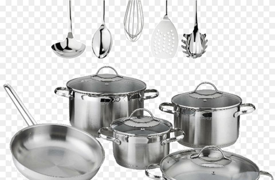 Silver Kitchen Items, Cookware, Pot, Cutlery, Spoon Png