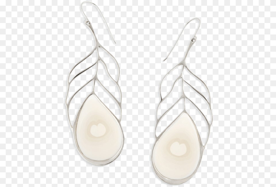 Silver Long Peacock Feather Earrings Earrings, Accessories, Earring, Jewelry Free Png