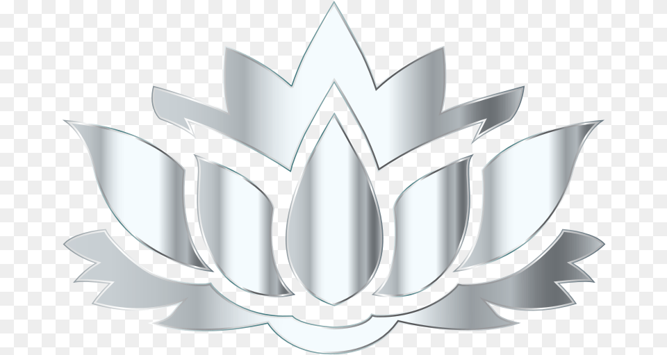 Silver Lotus Flower Silhouette Lotus Flower Silhouette, Emblem, Symbol, Animal, Fish Png Image