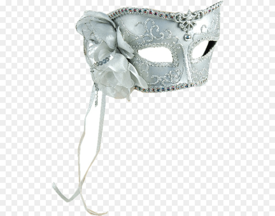 Silver Mask With Rose Eye Masks Female One Size, Adult, Bride, Person, Wedding Free Transparent Png