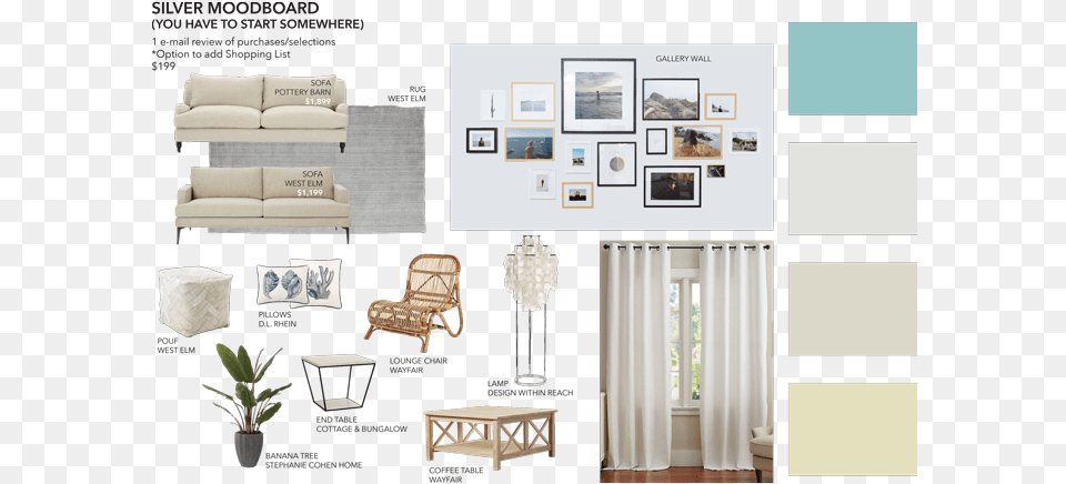 Silver Mood Board From Sea Interior Design Mood Board In Interior Design Png Image