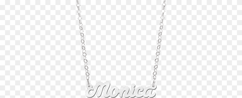 Silver Name Necklace Model Monica Chain, Accessories, Jewelry Free Png